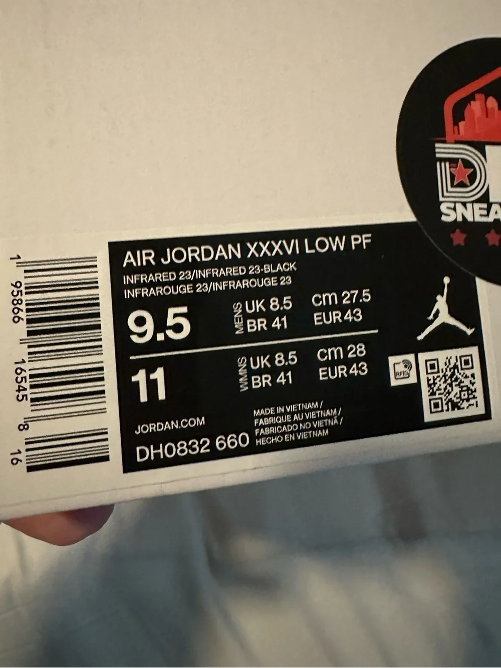 Nike Air Jordan XXXVI Low PF Infrared Basketball Shoes DH0832-660